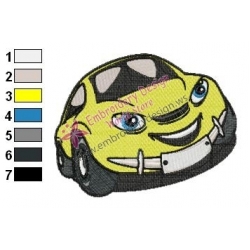 Cartoon Car Embroidery Design 04